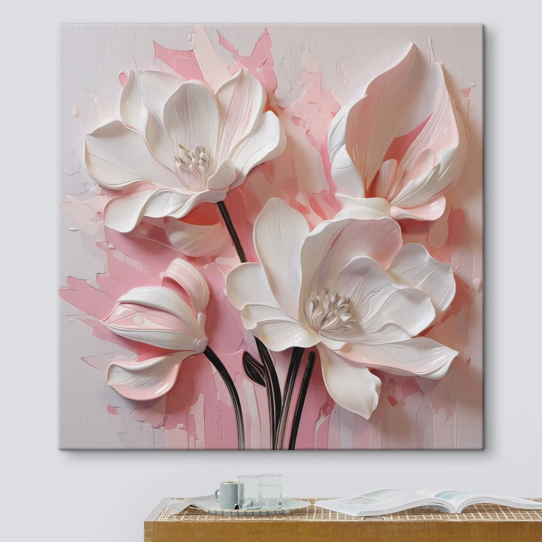 Fototapete weiße Blumen s42895