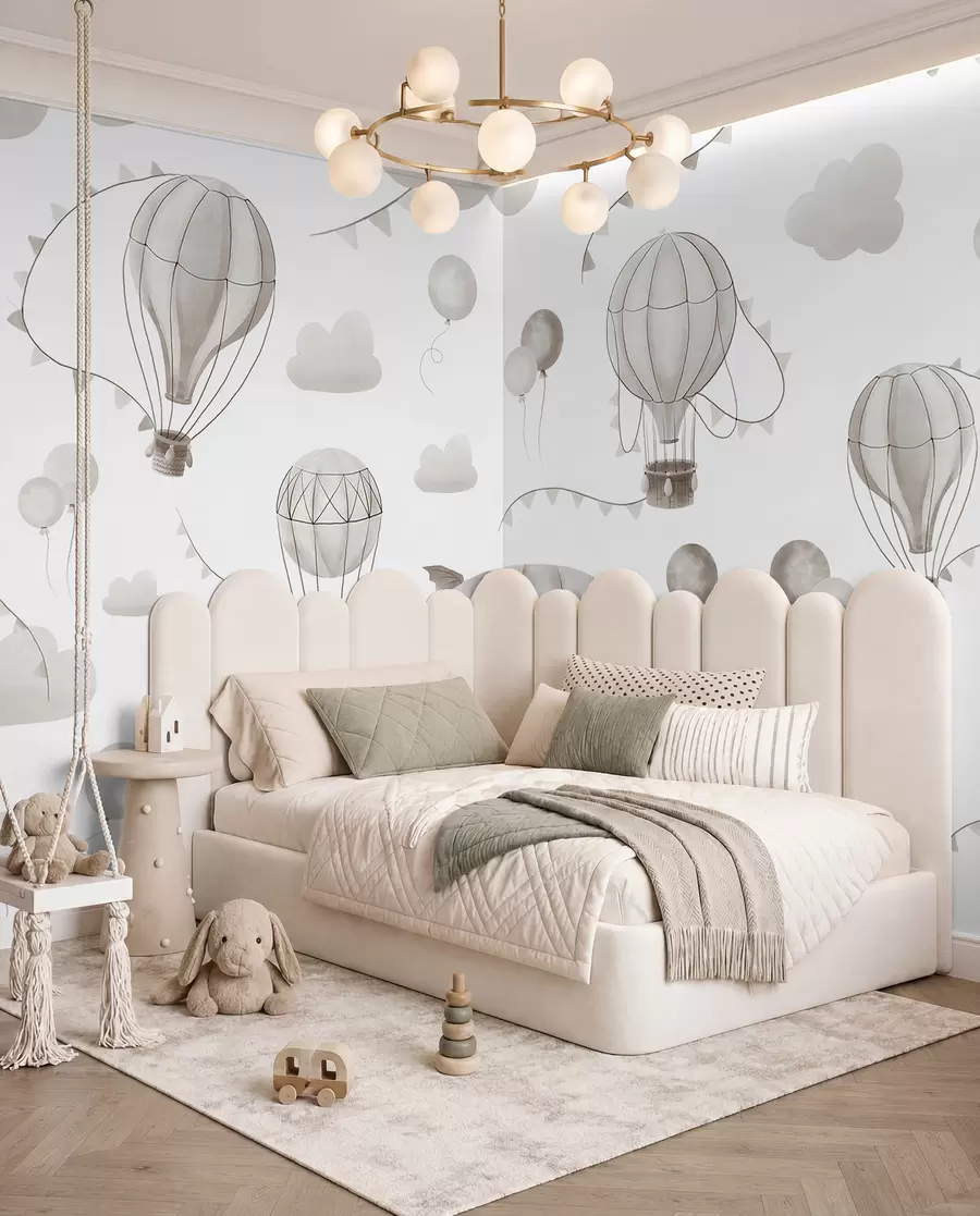Fototapete Kinder Aquarell Design mit Luftballons w08765v1