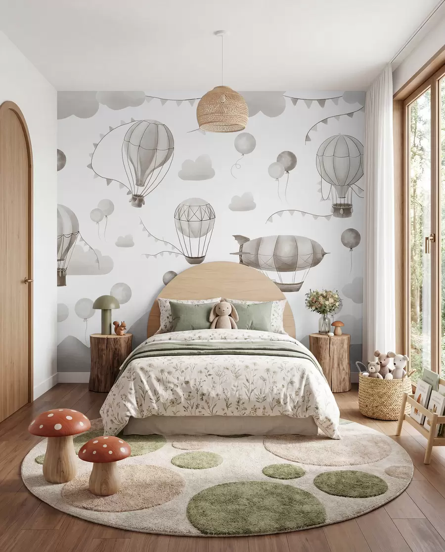 Fototapete Kinder Aquarell Design mit Luftballons w08765v1