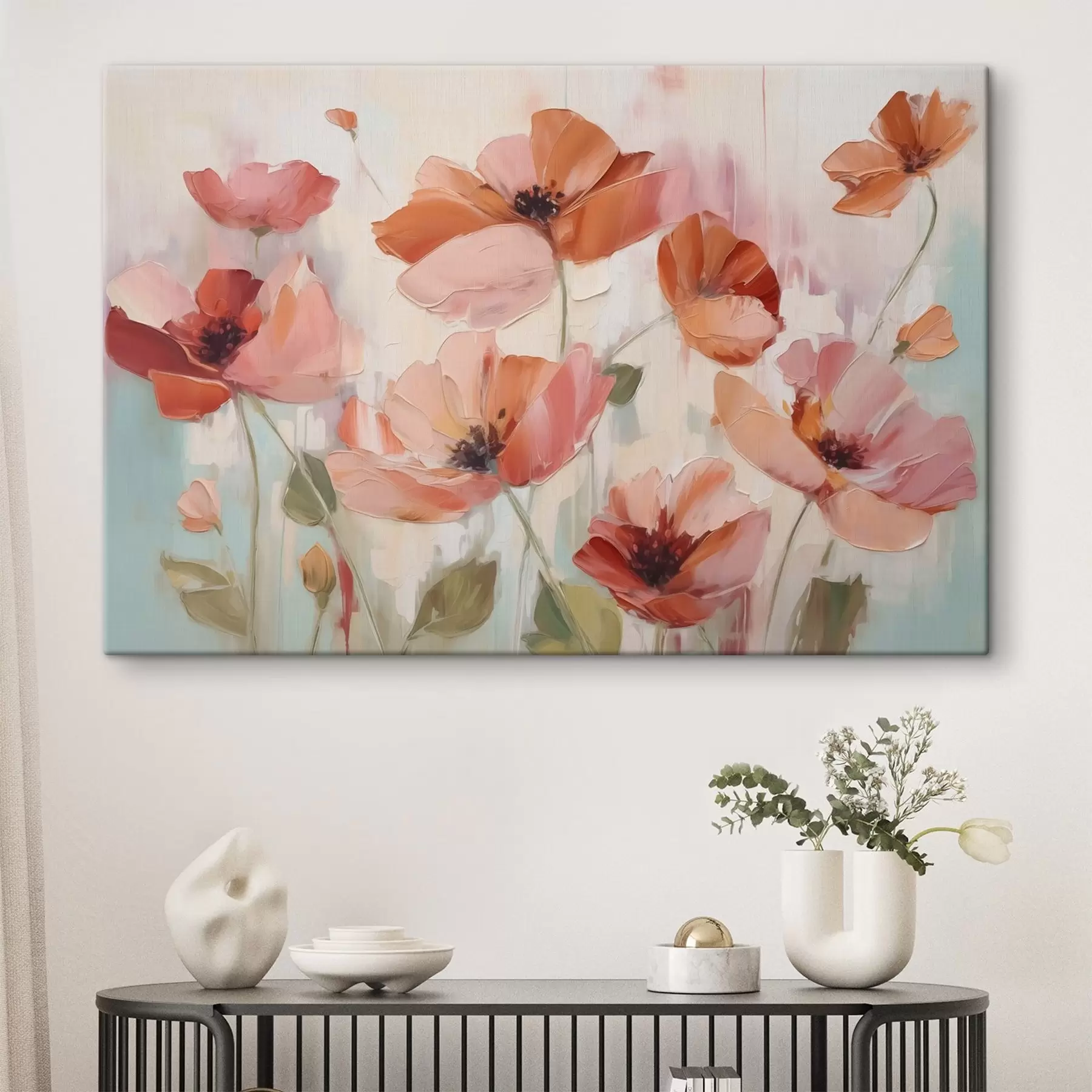 Fototapete Abstrakte Mohnblumen Nachahmung Malerei s42956