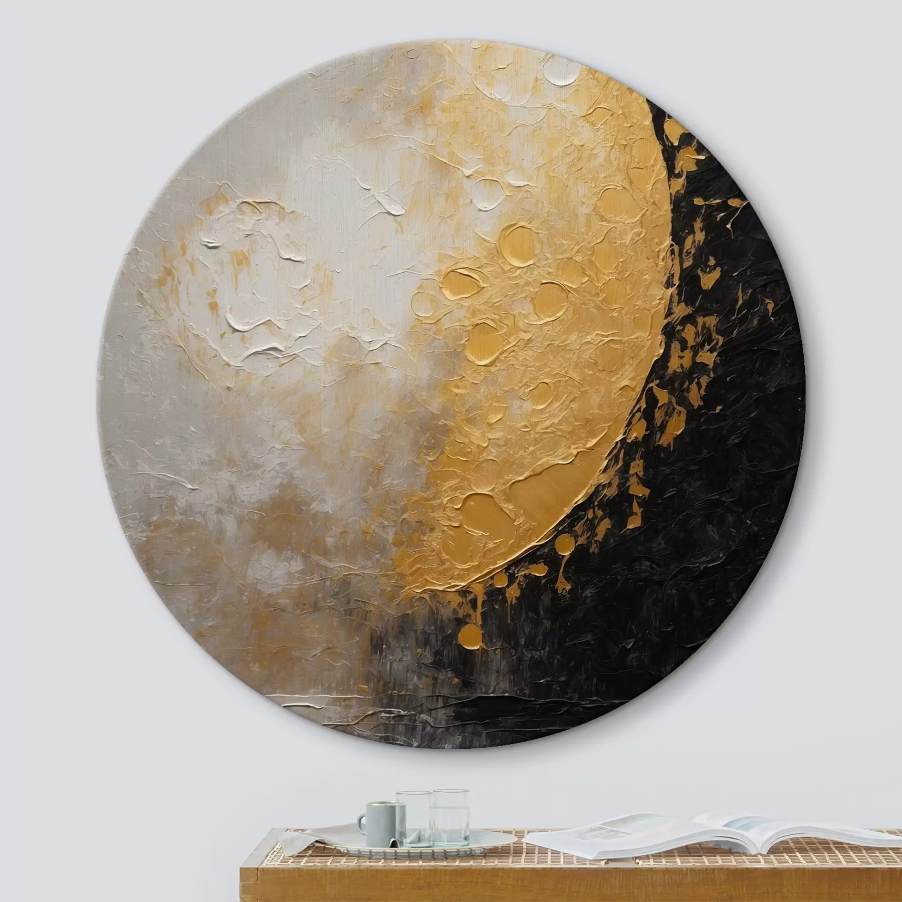 Fototapete Goldener Mond im Stil der Ölmalerei r42766