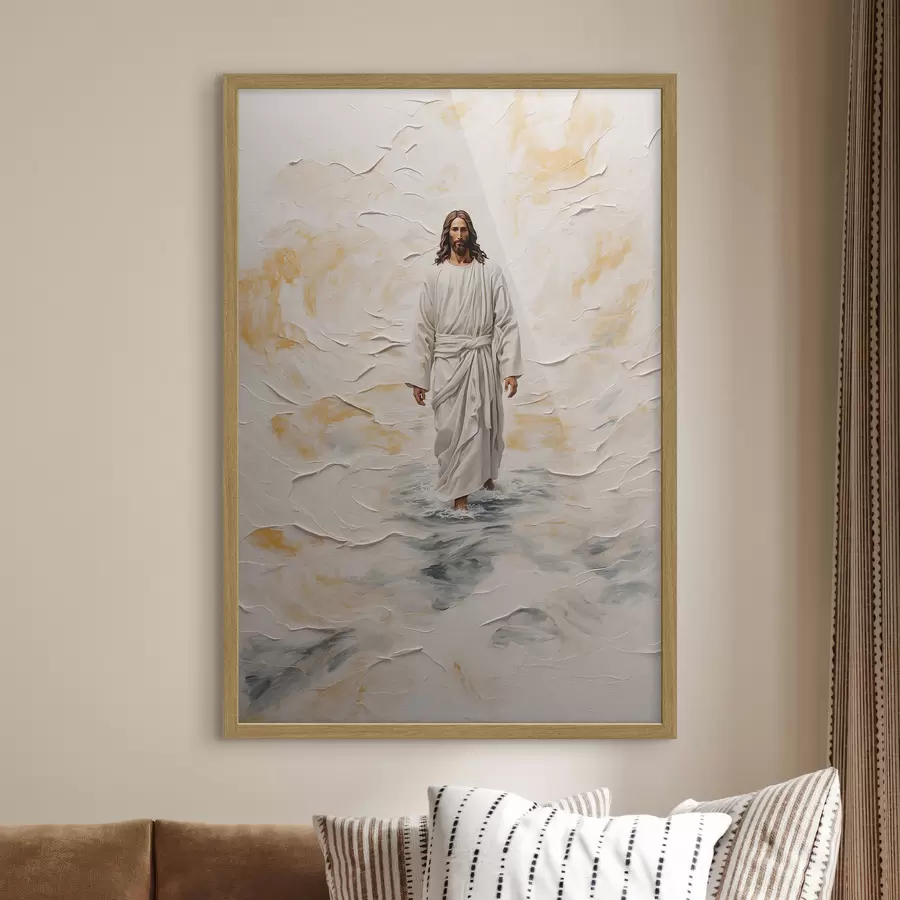 Fototapete Jesus Christus geht auf dem Wasser im Stil Ölgemälde f42769