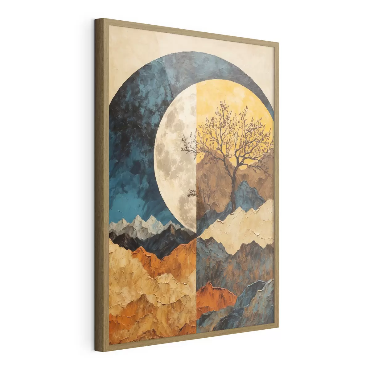 Poster Bernsteinmond über Hügeln f42770