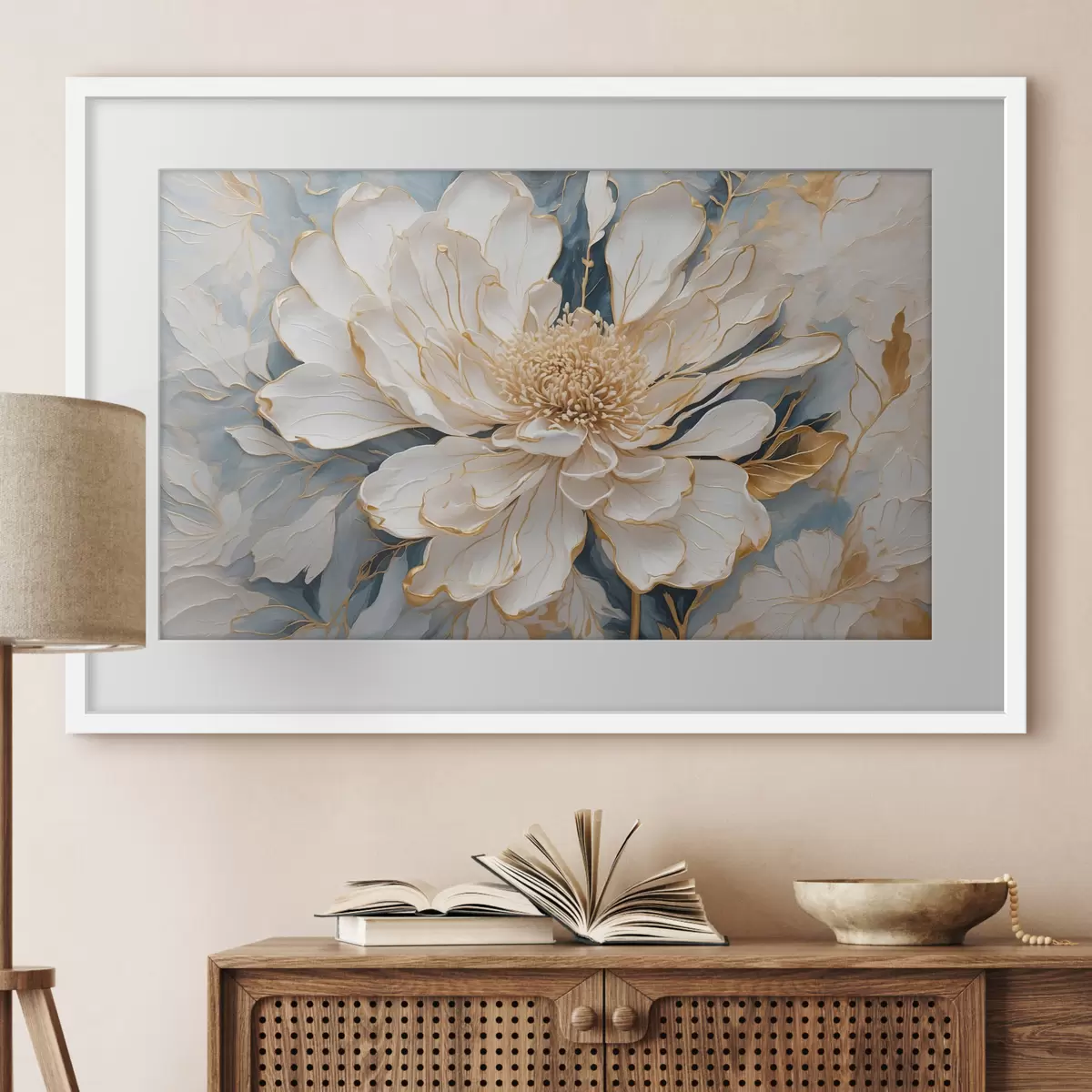 Poster Blüte auf Blau f42923
