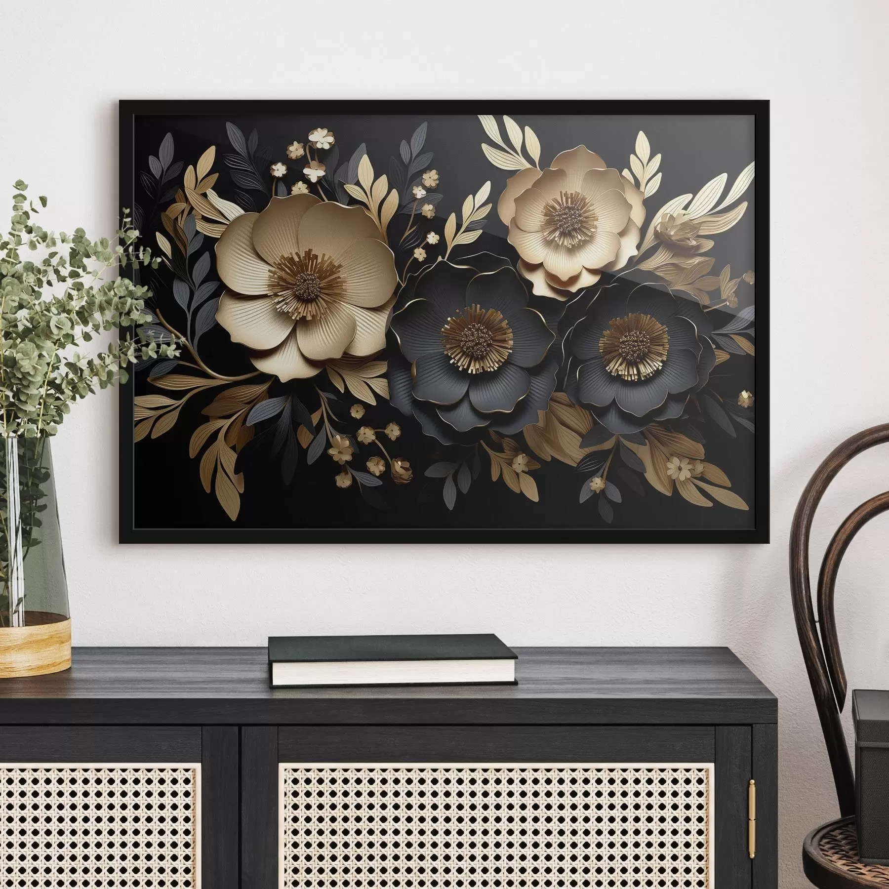 Fototapete Schöne Blumen auf dunklem Hintergrund f42968