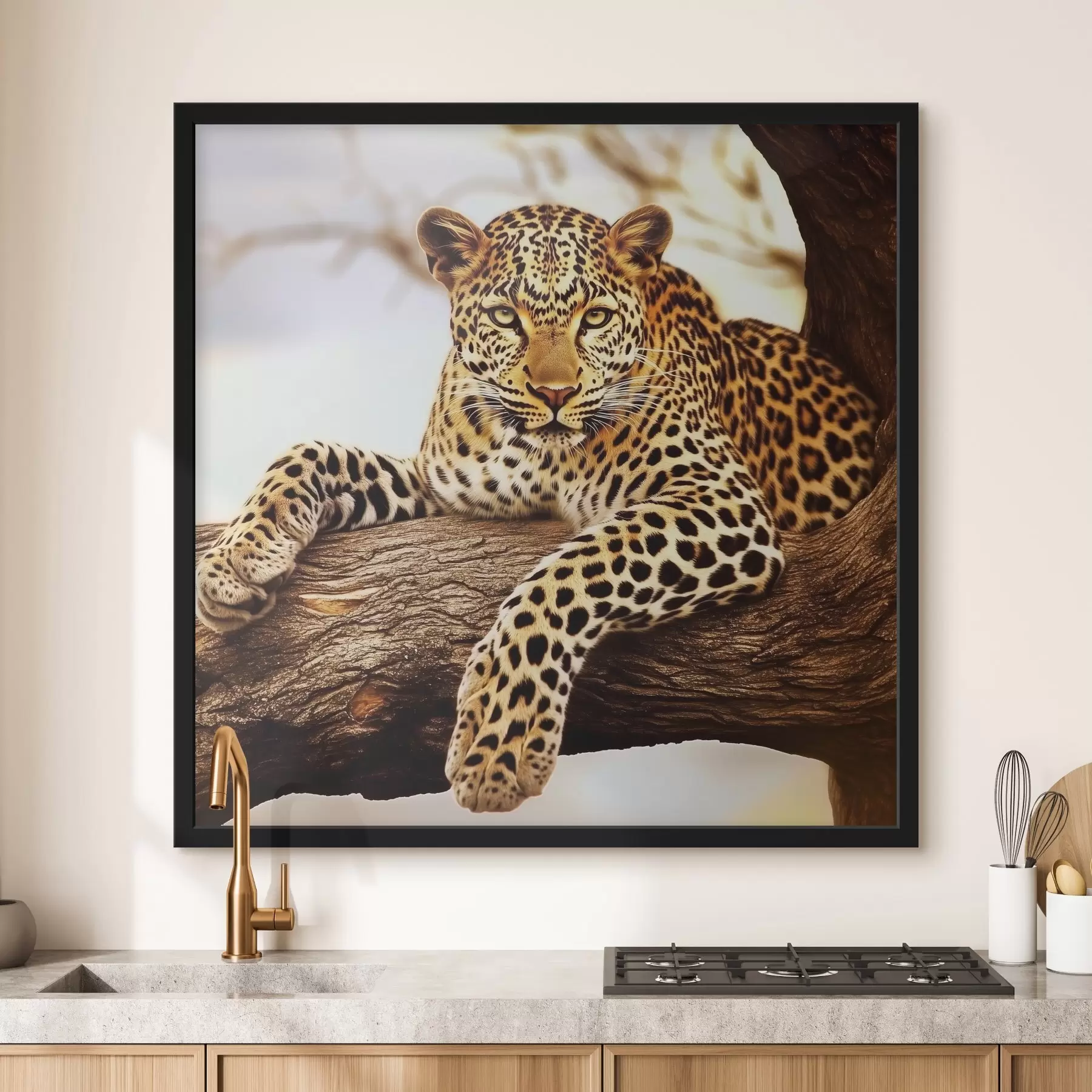 Fototapete Leopard auf einem Baum f42984