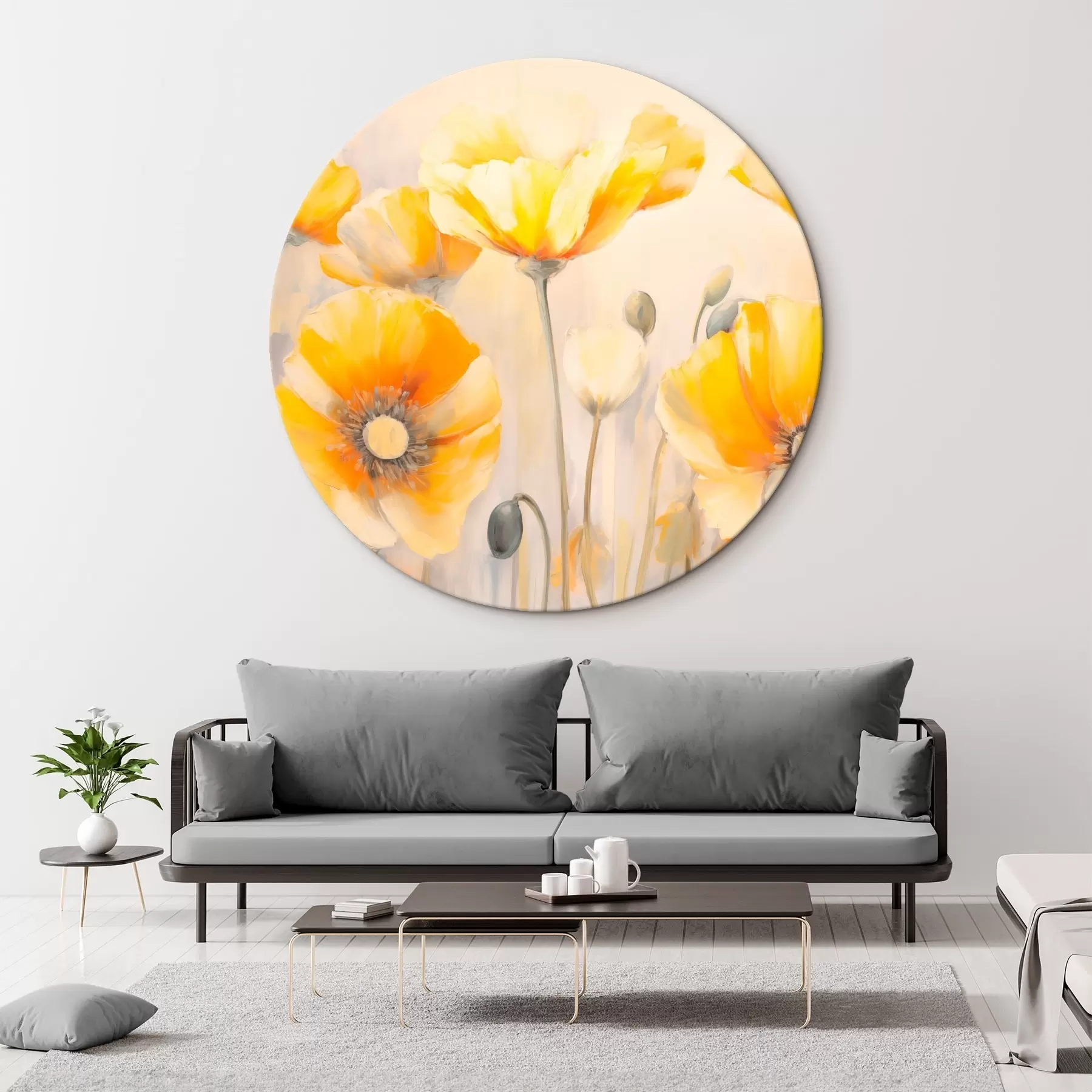 Fototapete Gelbe Mohnblumen r43024