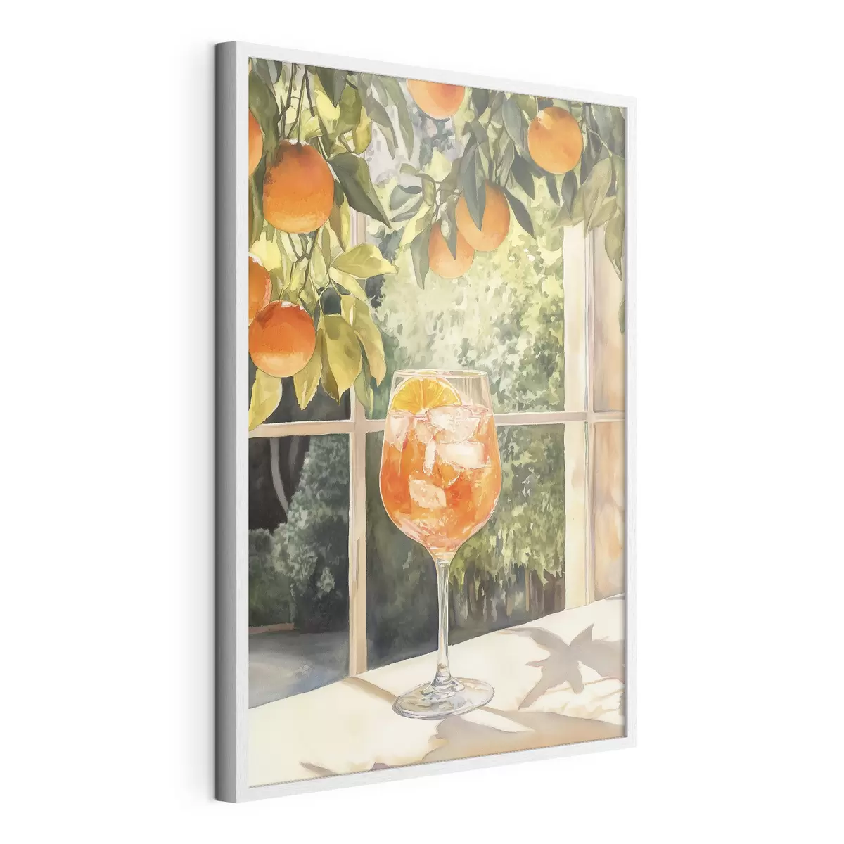 Poster Leckerer Cocktail mit Orangen, rustikaler Stil, Aquarell, Natur f43060