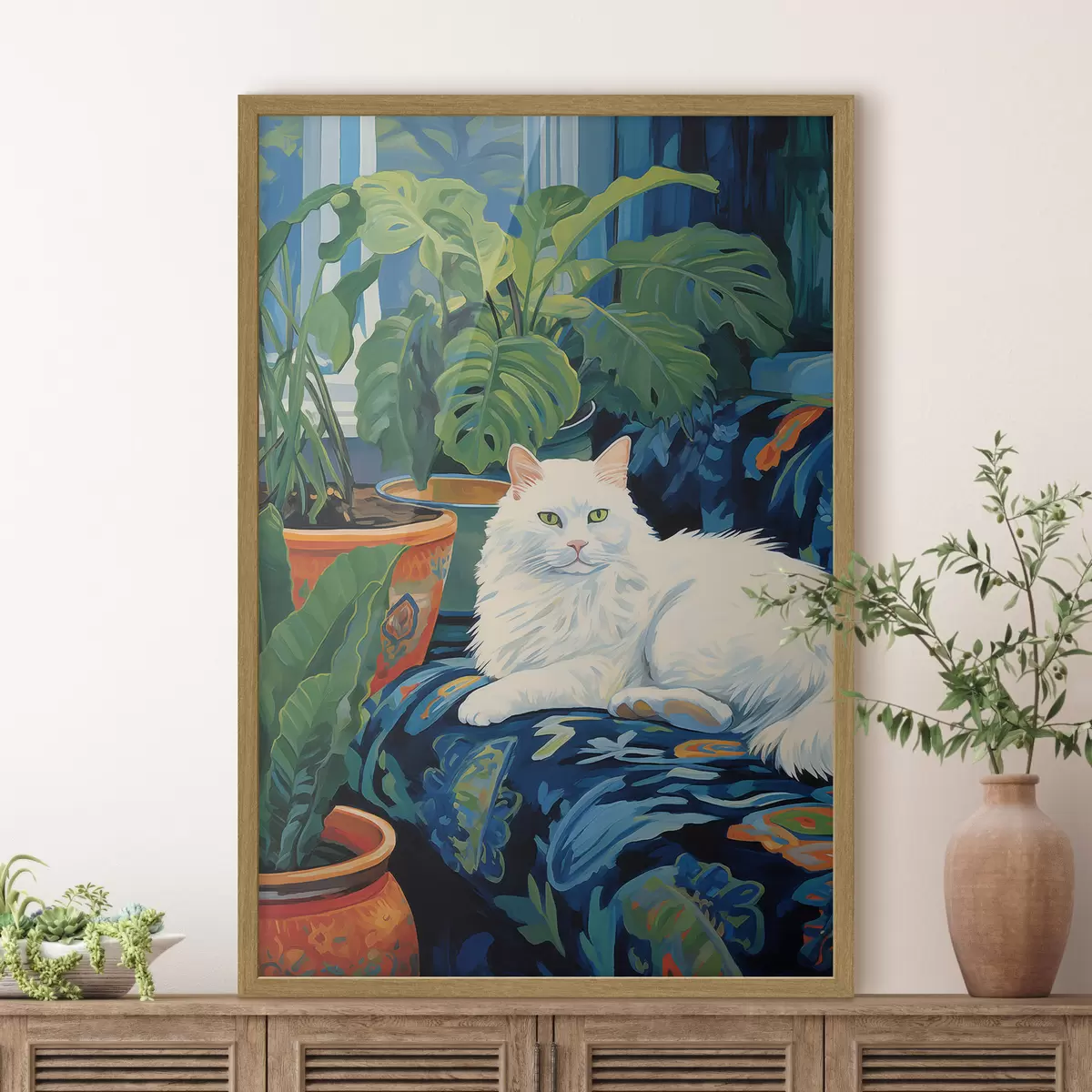 Poster Katze im grünen Reich f43131
