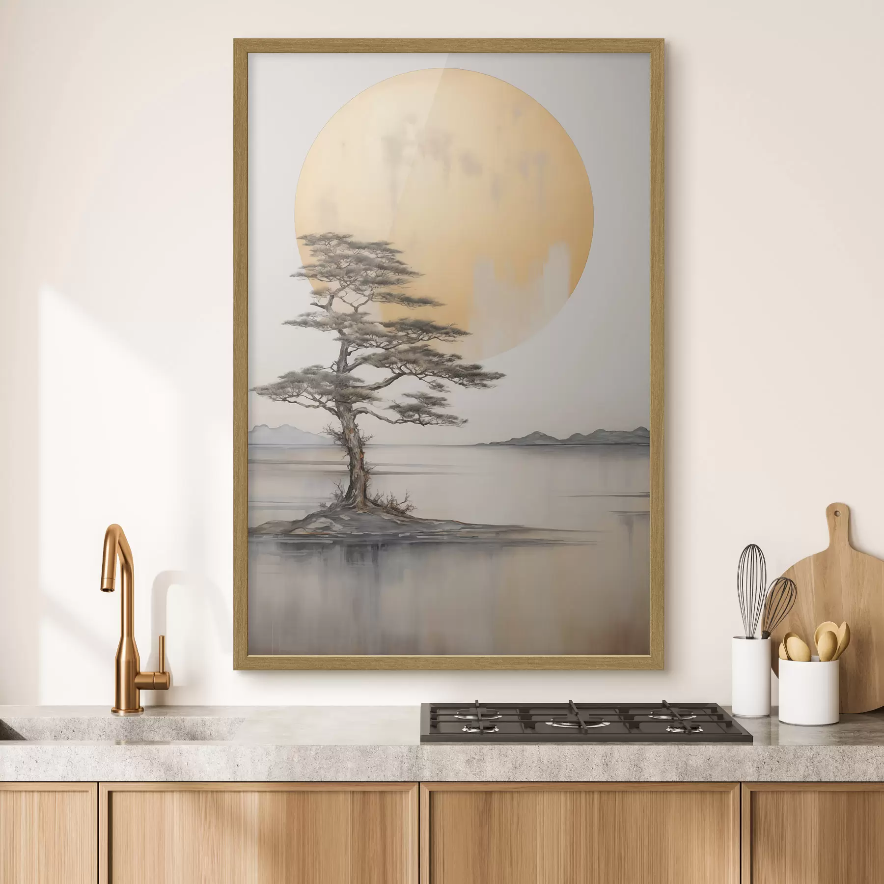 Fototapete Einsame Kiefer unter dem Mond f43142