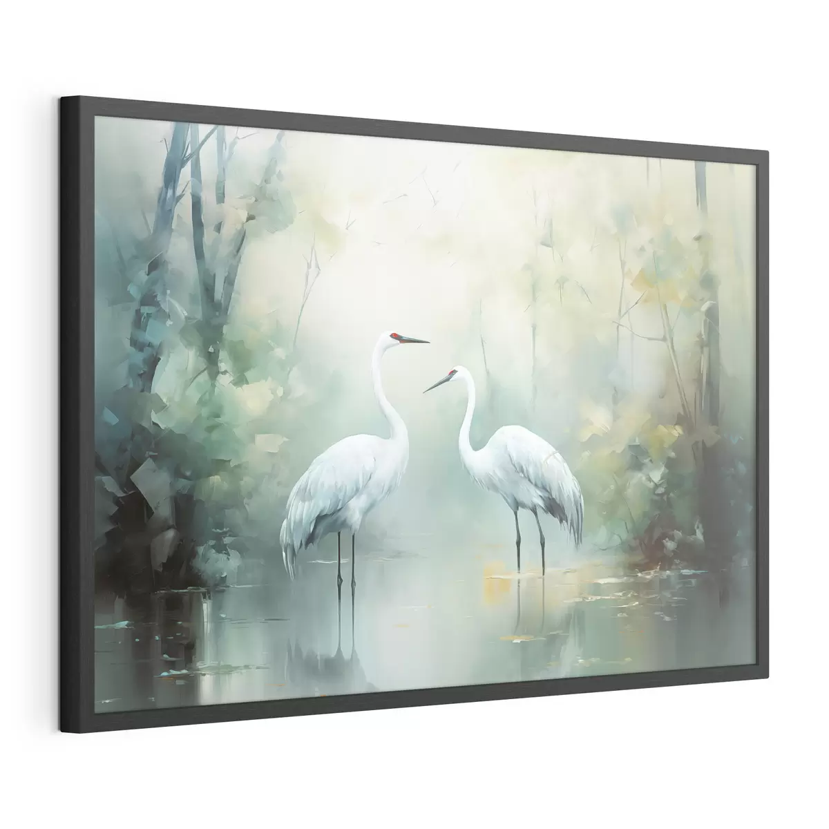 Poster Kraniche im Waldlicht f43166