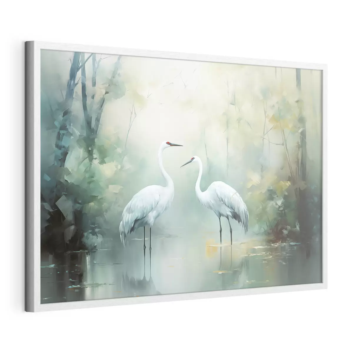 Poster Kraniche im Waldlicht f43166