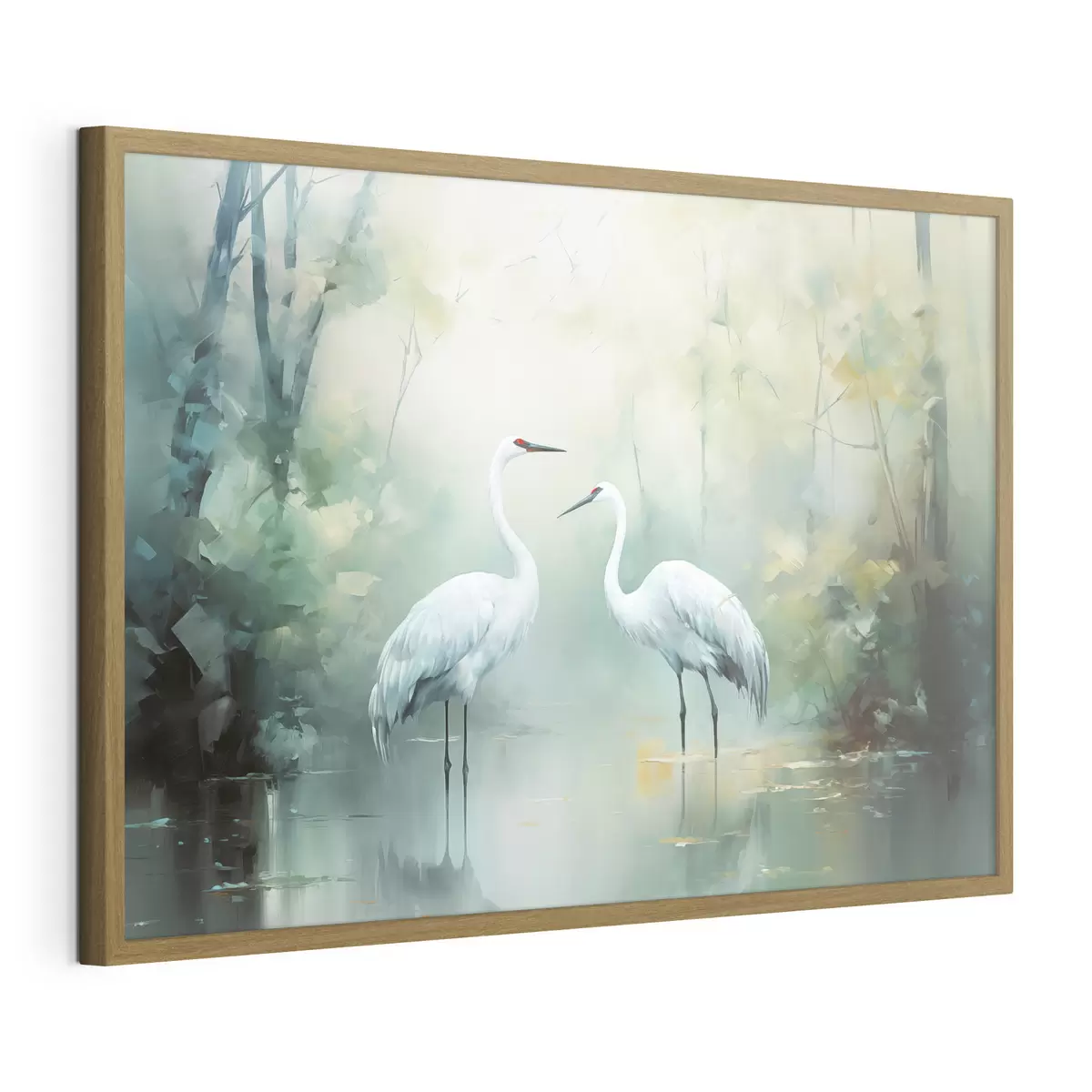Poster Kraniche im Waldlicht f43166