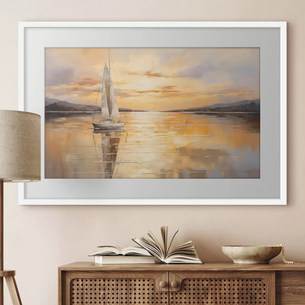 Poster Dem Abend entgegensegeln f43169