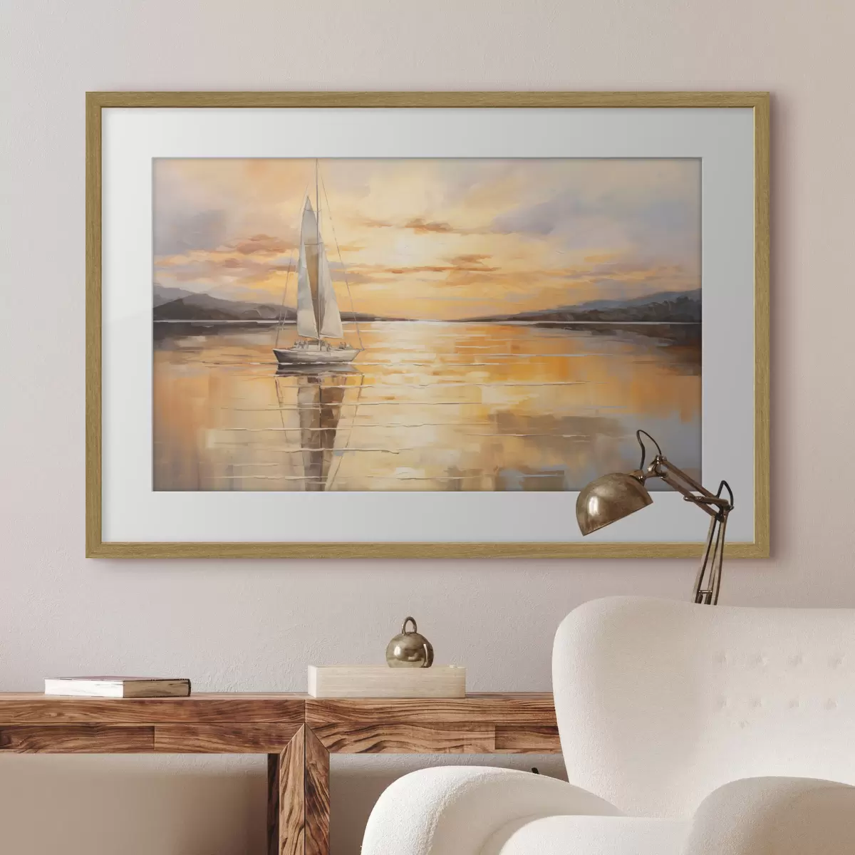 Poster Dem Abend entgegensegeln f43169