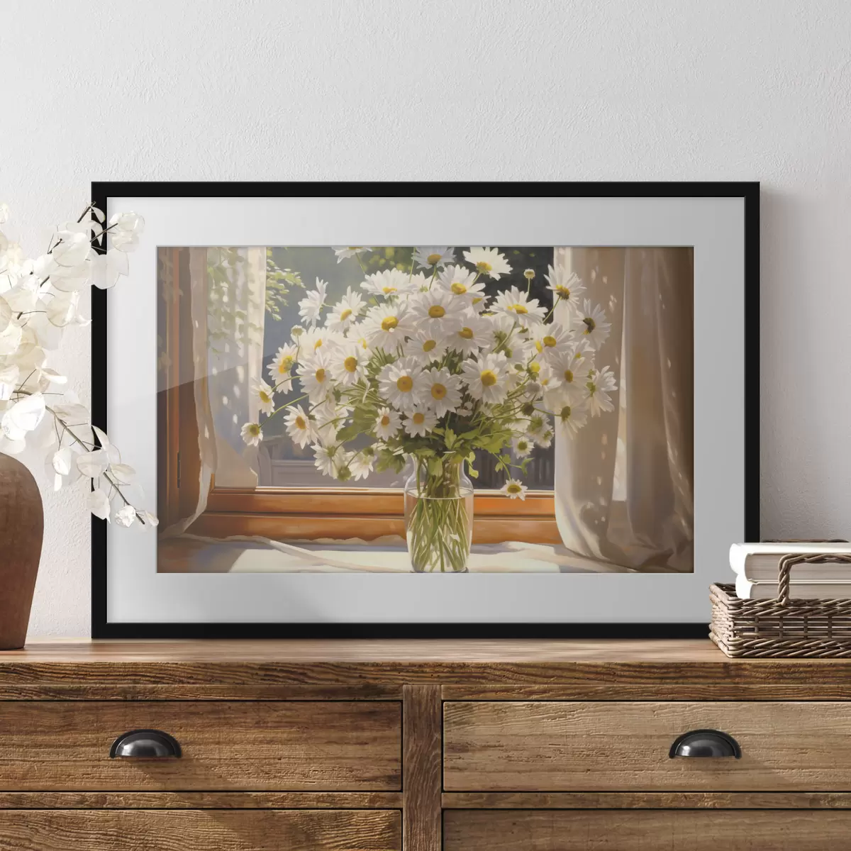 Poster Margeriten am Fenster f43171