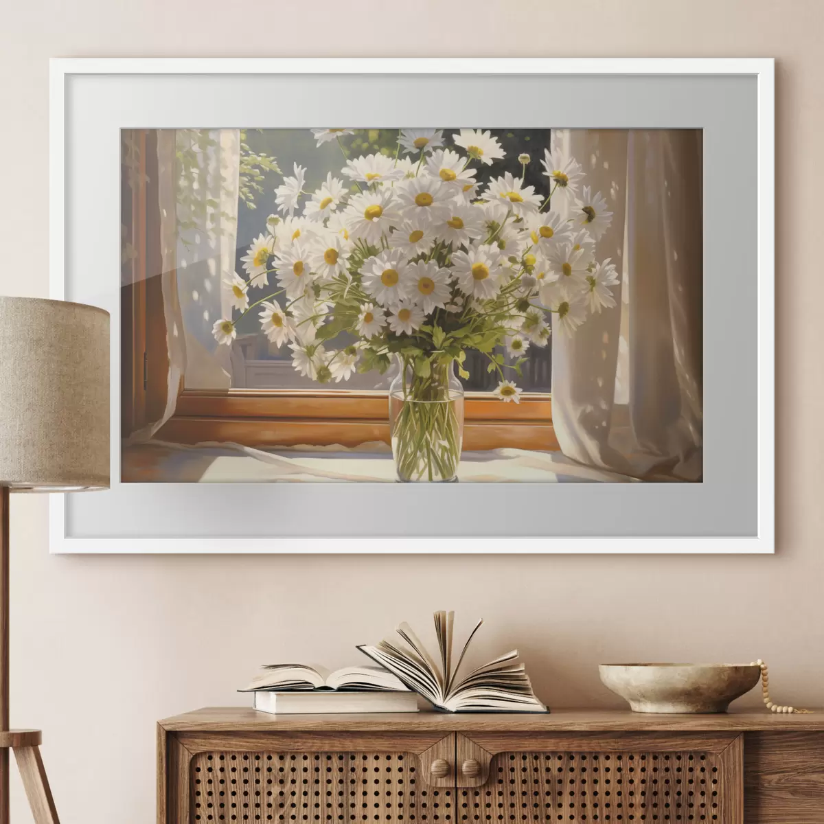 Poster Margeriten am Fenster f43171