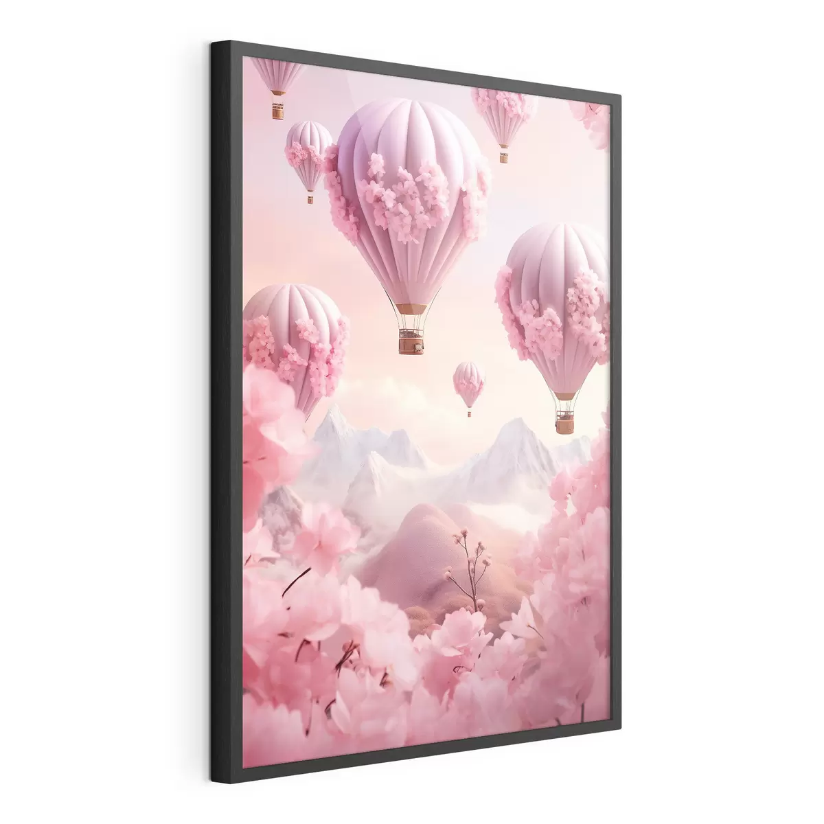 Poster Rosa Luftballons in den Bergen f43121