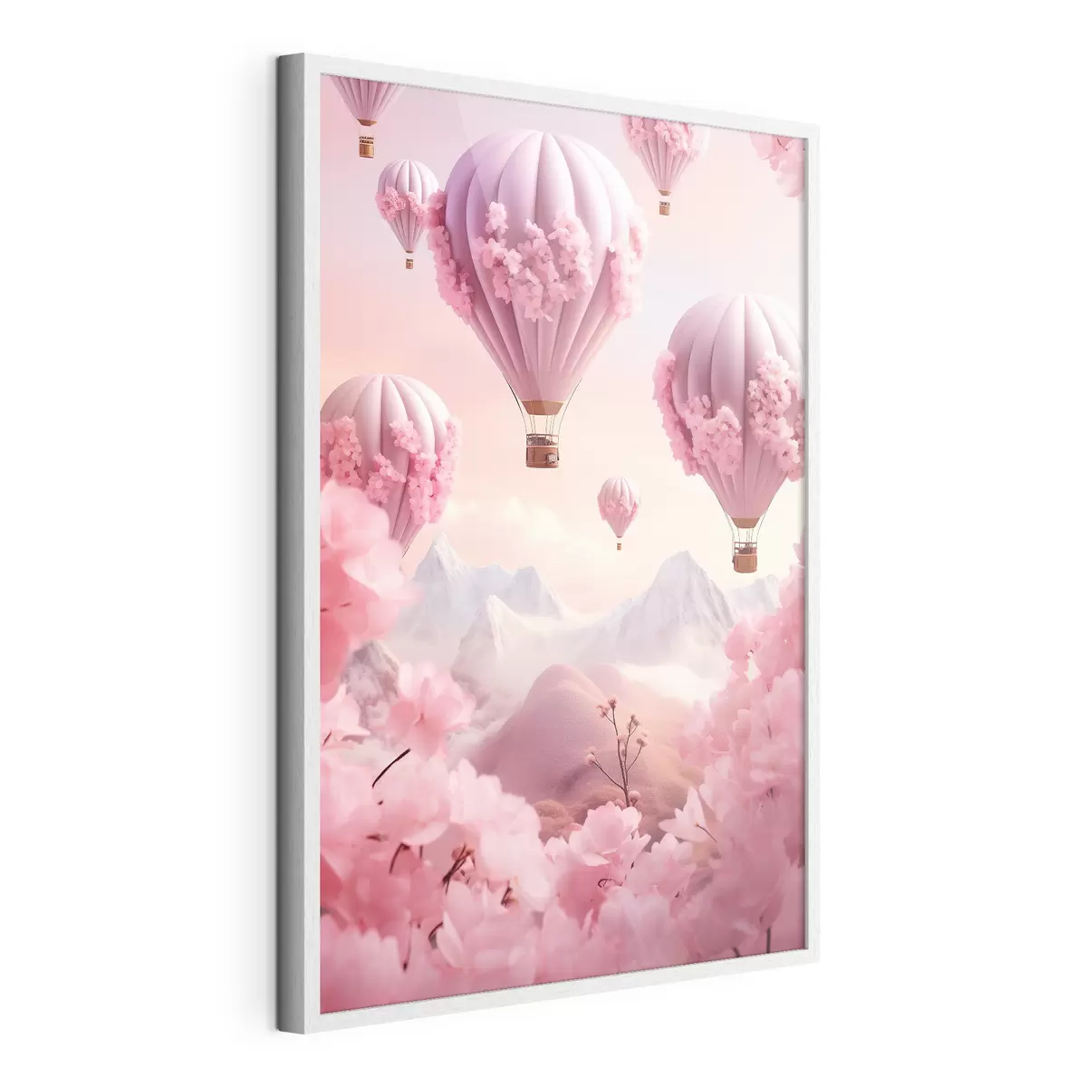 Poster Rosa Luftballons in den Bergen f43121