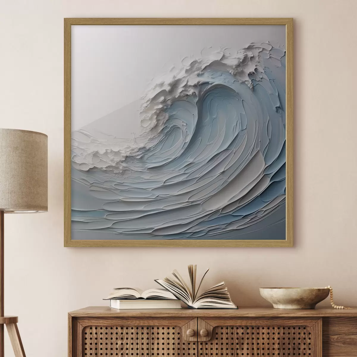 Poster Abstrakte Welle Nachahmung Pinselstriche f43194