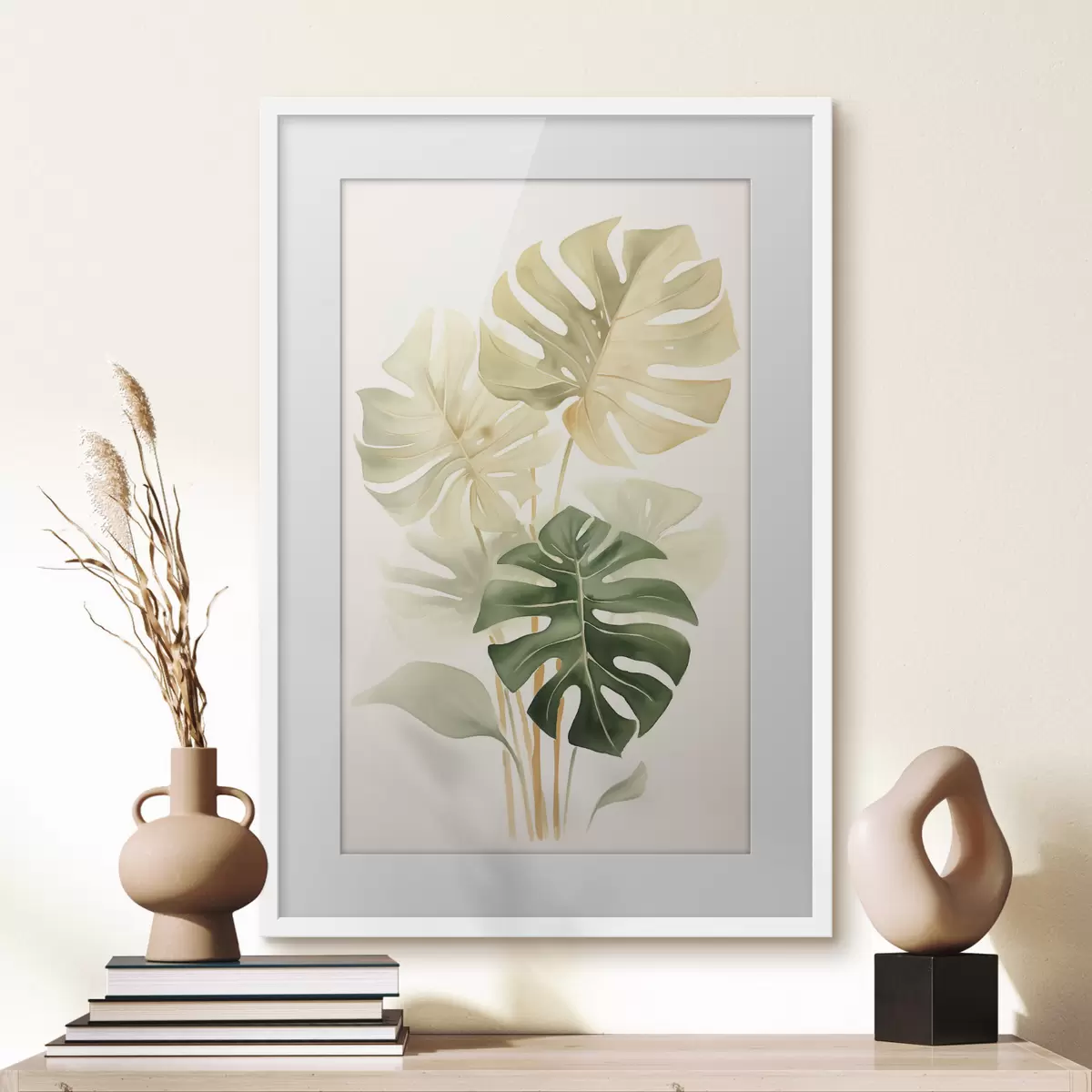 Poster Monstera-Blätter, Imitation eines Aquarells f43209