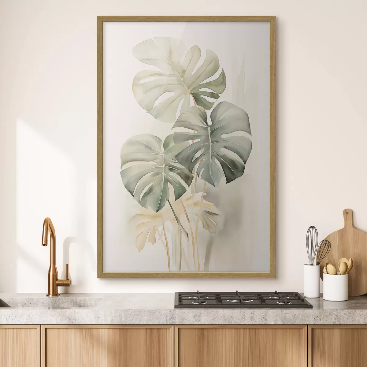 Poster Monstera-Blätter in Aquarelltechnik f43210