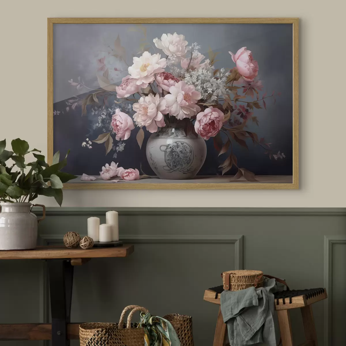 Poster Vintage-Vase mit Blumen f43038