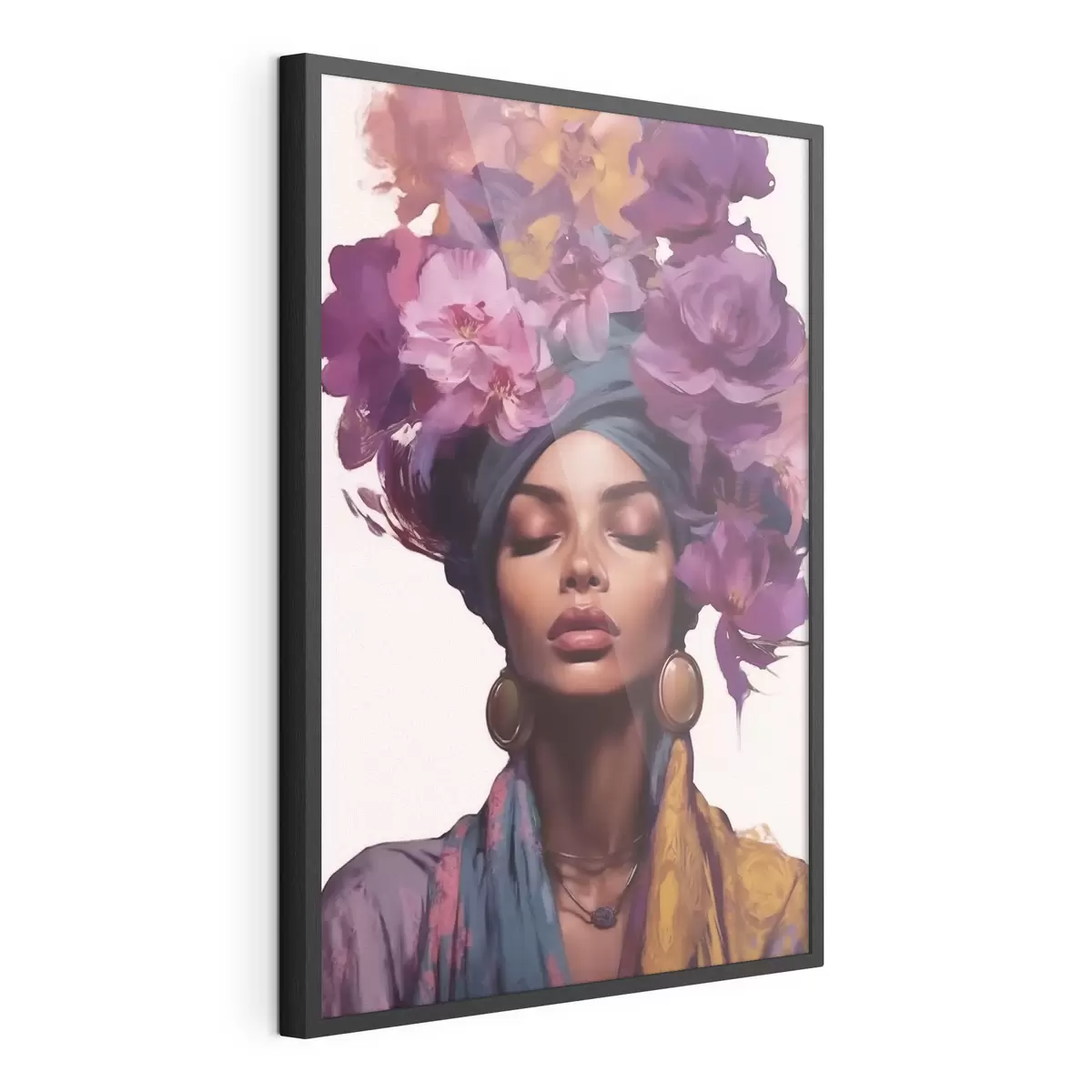 Poster Schöne Frau mit Blumen f43040