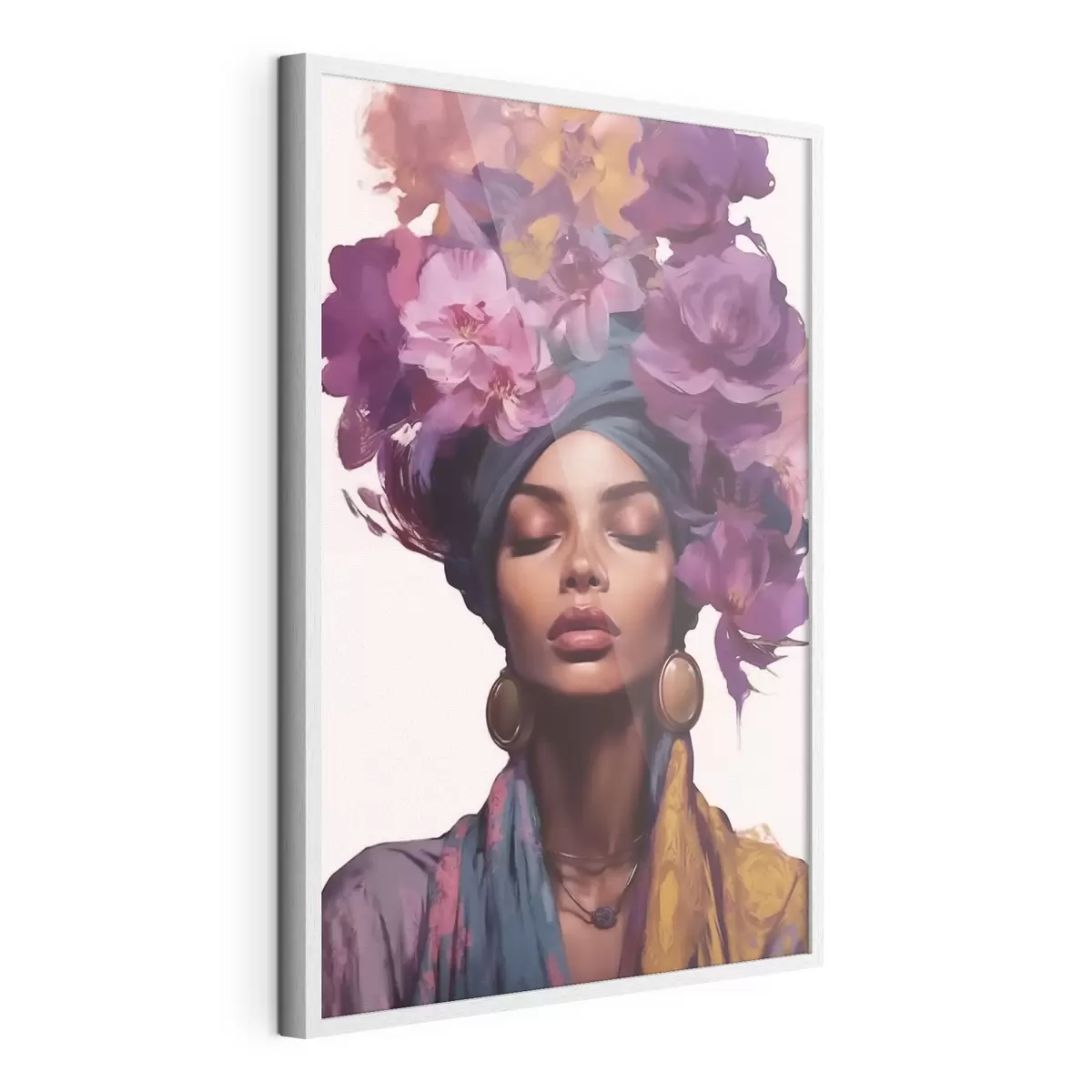 Poster Schöne Frau mit Blumen f43040