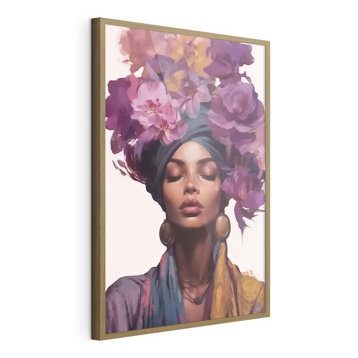 Poster Schöne Frau mit Blumen f43040