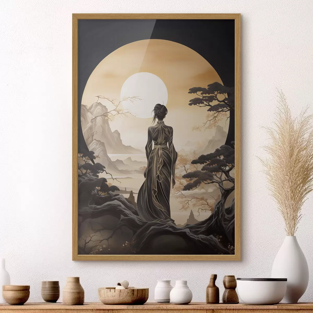 Poster Silhouette und Leuchten f43256