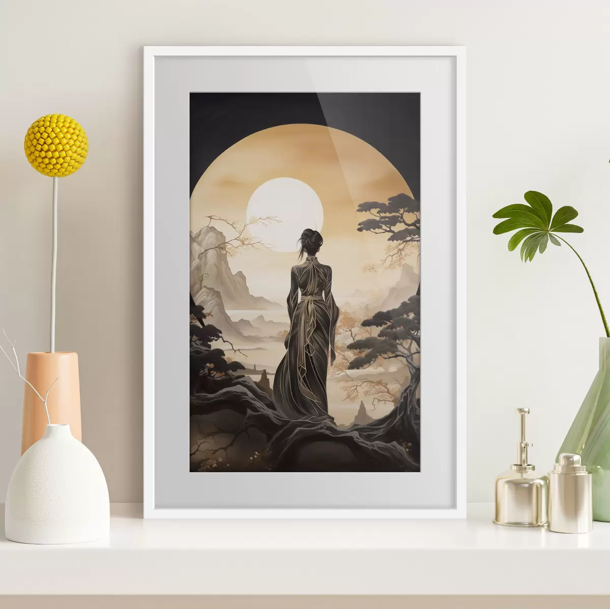 Poster Silhouette und Leuchten f43256