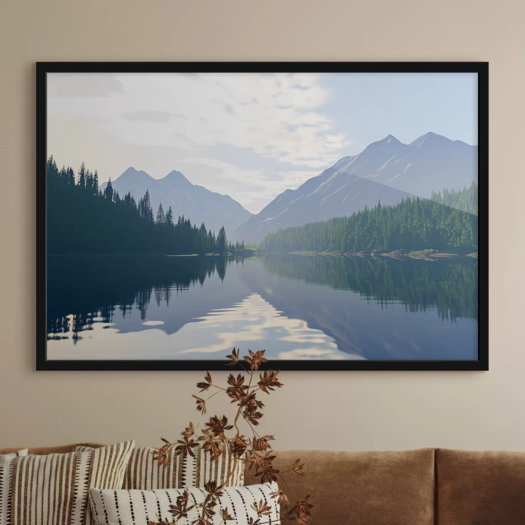Fototapete See in der Nähe der Berge f43288