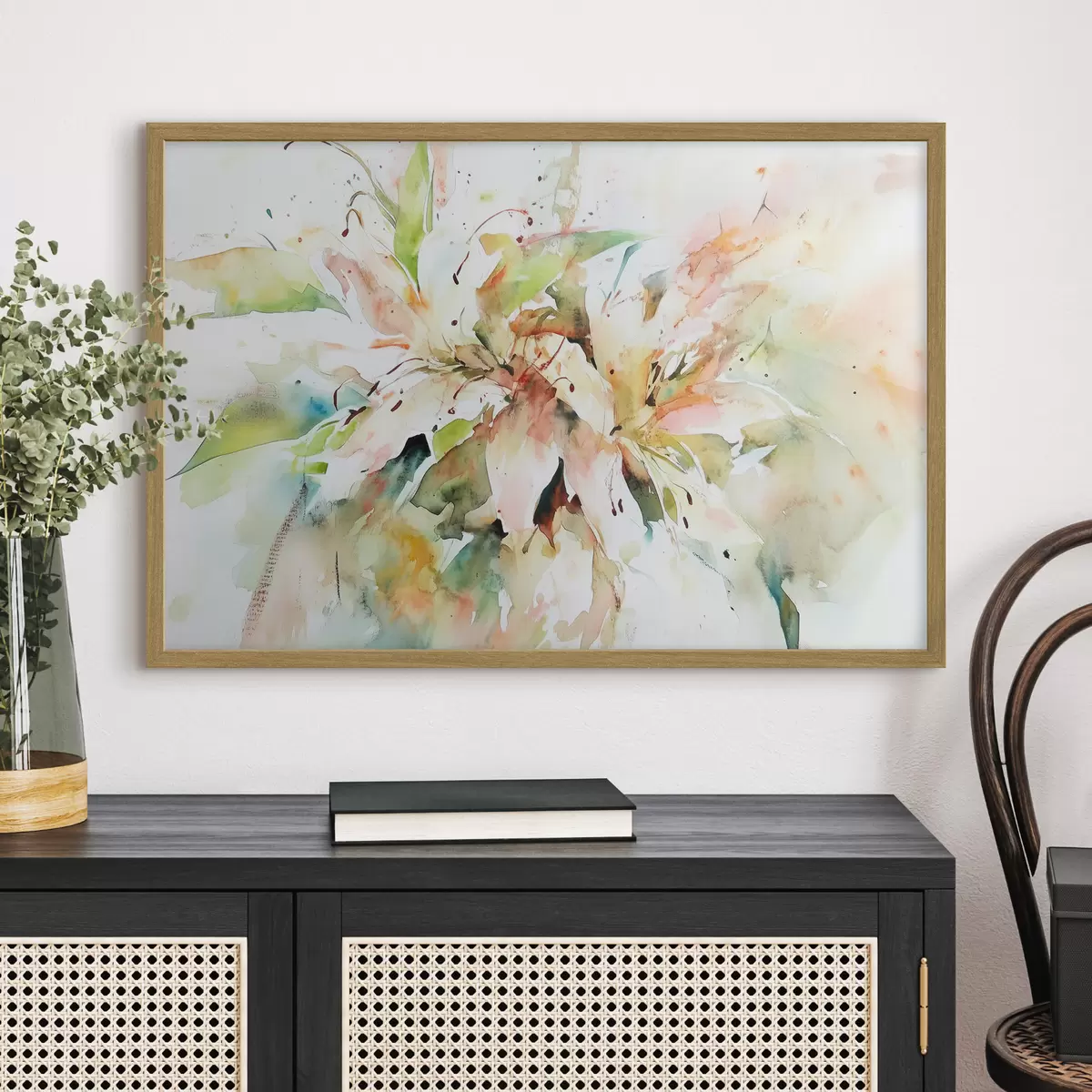 Poster Abstrakte Zeichnung von Blumen f43298