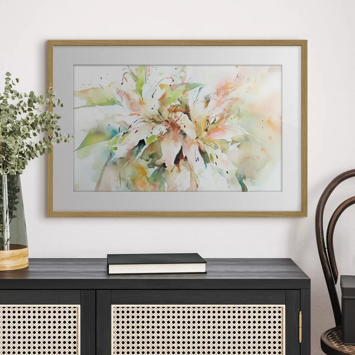 Poster Abstrakte Zeichnung von Blumen f43298