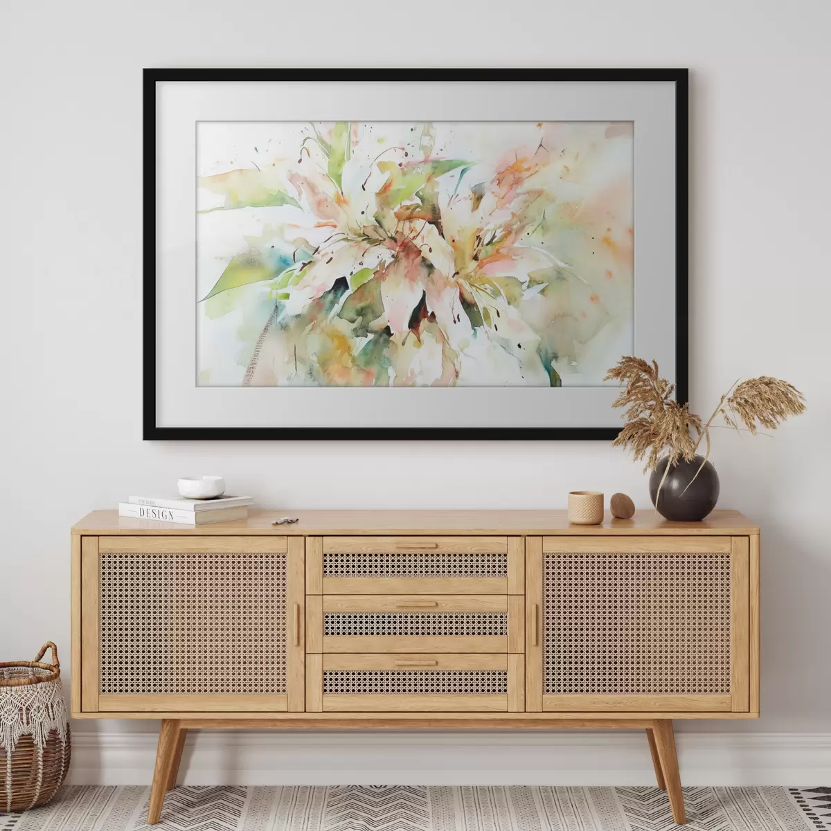 Poster Abstrakte Zeichnung von Blumen f43298