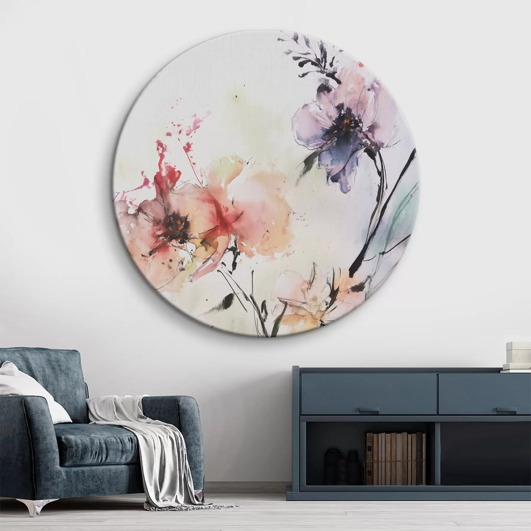 Fototapete Blumen im Stil von Aquarellen r43295