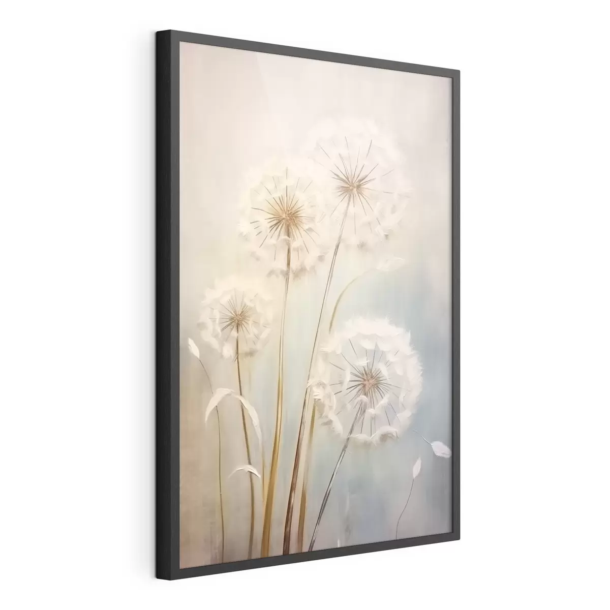 Poster Zarte Pusteblumen auf einem pastellfarbenen Hintergrund f43279