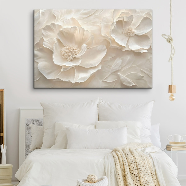 Wandbild Große luftige weiße Pfingstrosen, Leinwandbilder Blumen und Pflanzen, s43312 : Uwalls.de