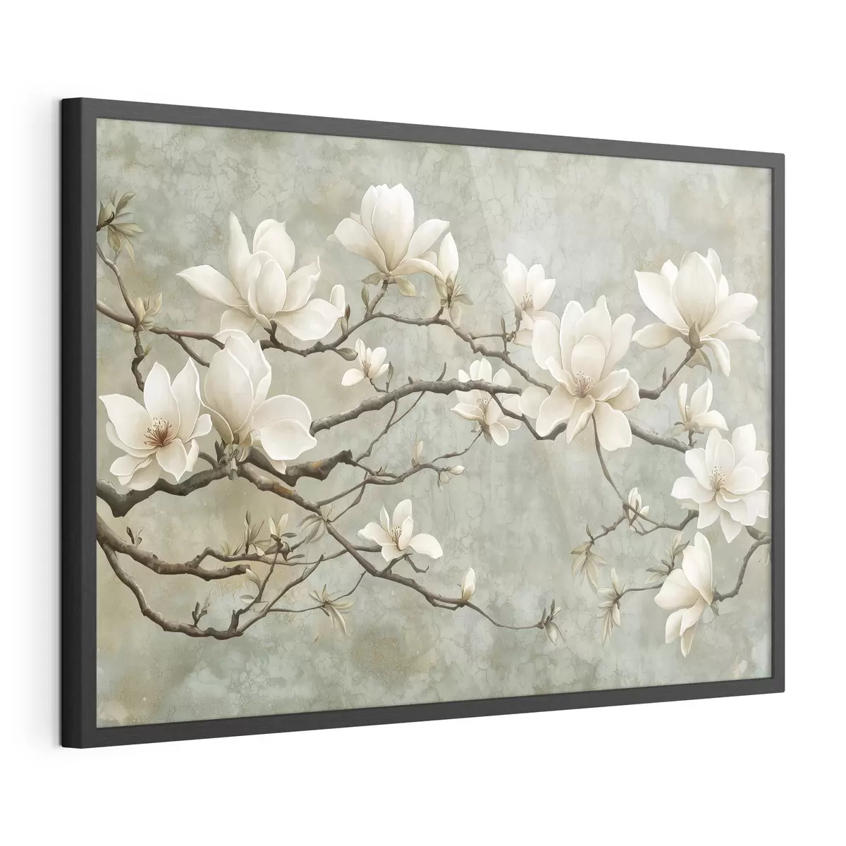 Poster Magnolienzweig auf einem pastellfarbenen Grunge-Hintergrund f43322