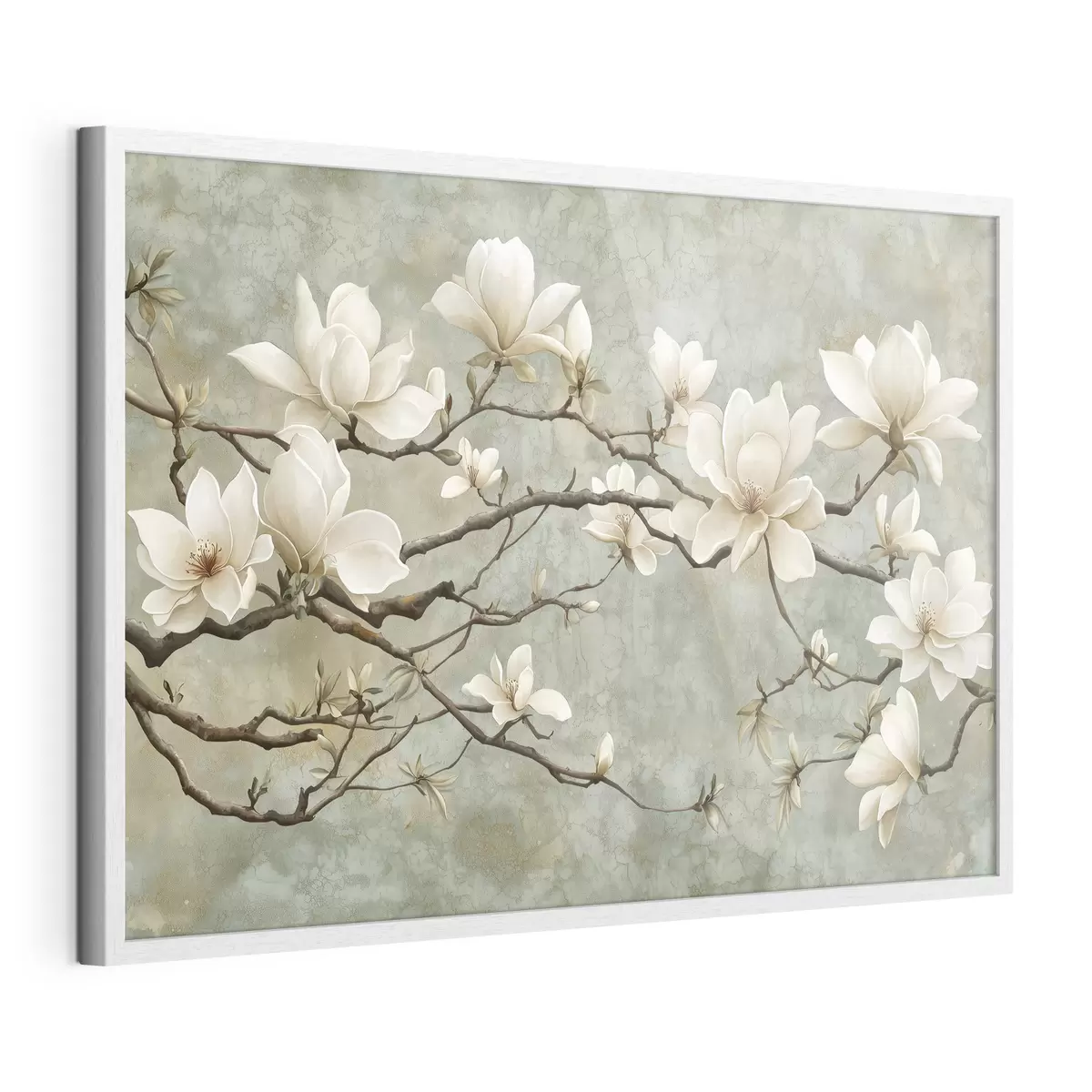 Poster Magnolienzweig auf einem pastellfarbenen Grunge-Hintergrund f43322