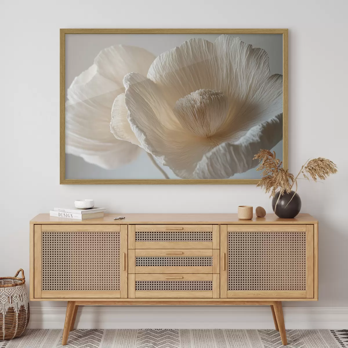 Poster Große beige Blume f43332