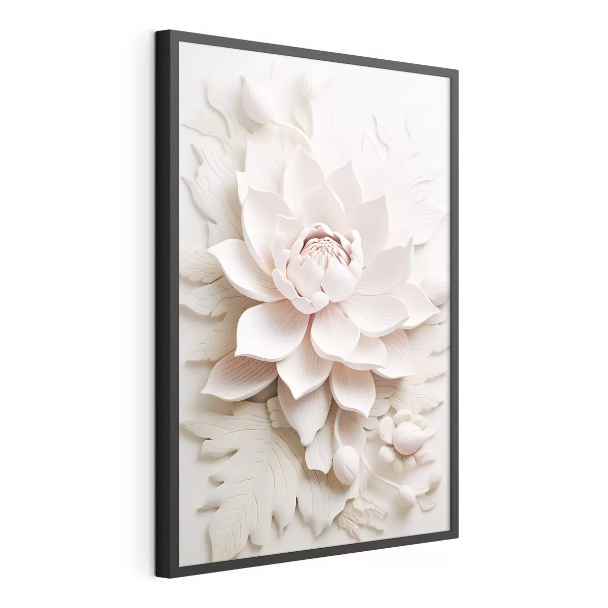Poster Große Lotusblume im Flachrelief-Stil f43335