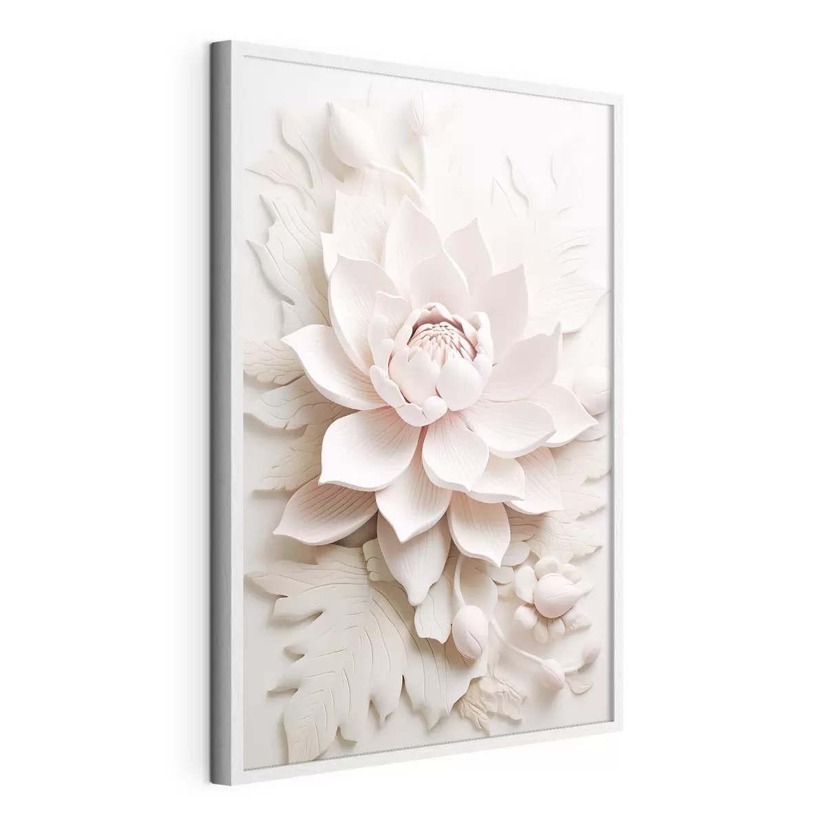 Poster Große Lotusblume im Flachrelief-Stil f43335
