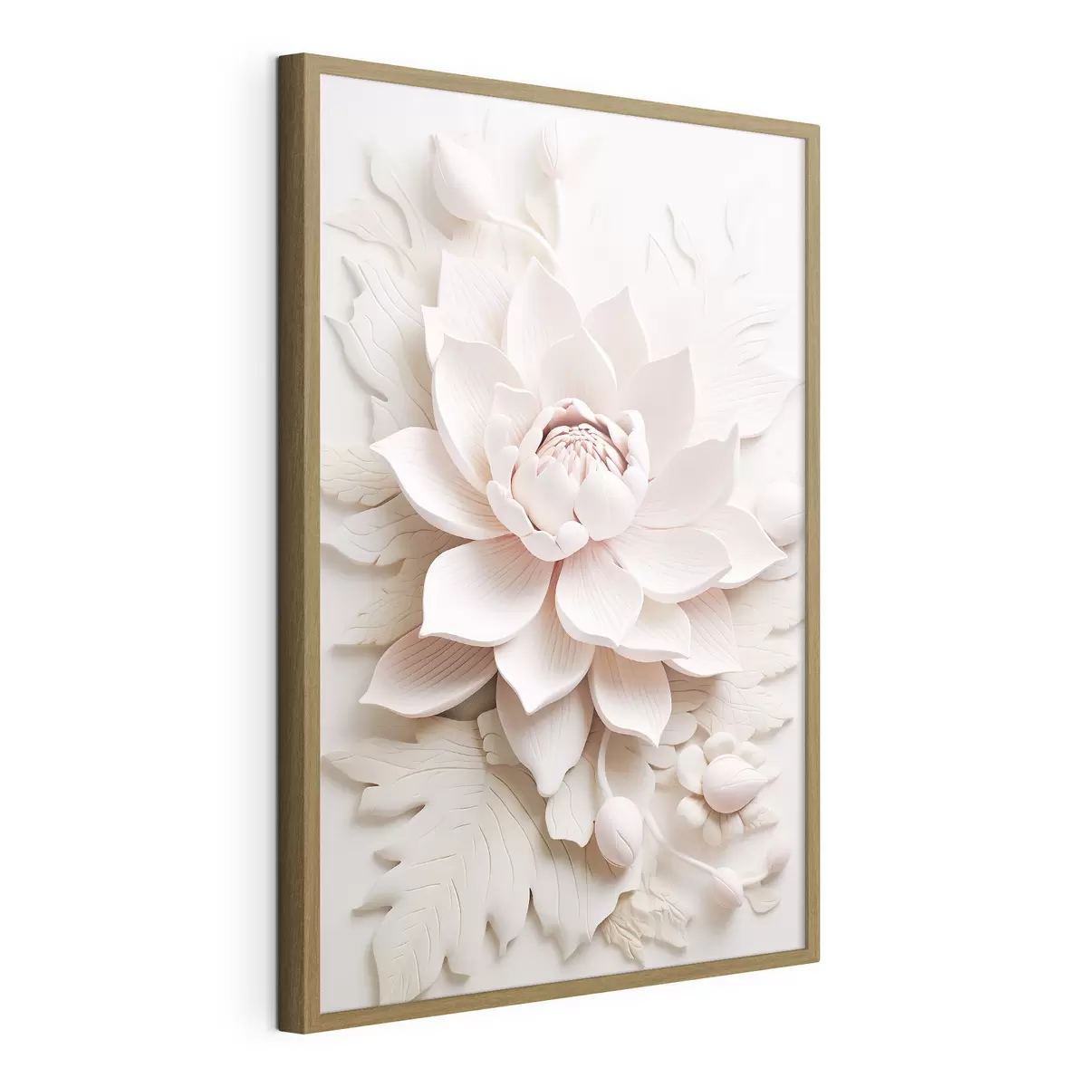 Poster Große Lotusblume im Flachrelief-Stil f43335