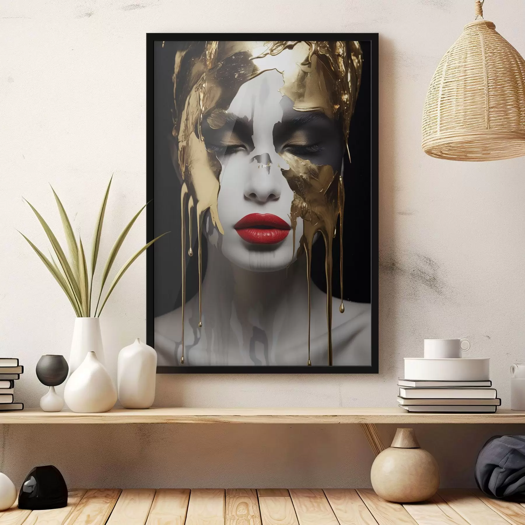 Fototapete Menschen, Mädchen mit roten Lippen f43336