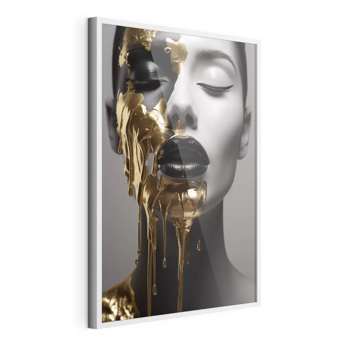 Poster Menschen, Mädchen mit schwarzen Lippen f43337