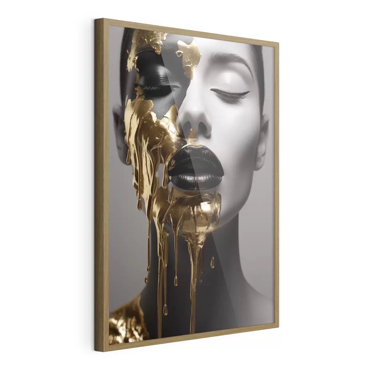 Poster Menschen, Mädchen mit schwarzen Lippen f43337
