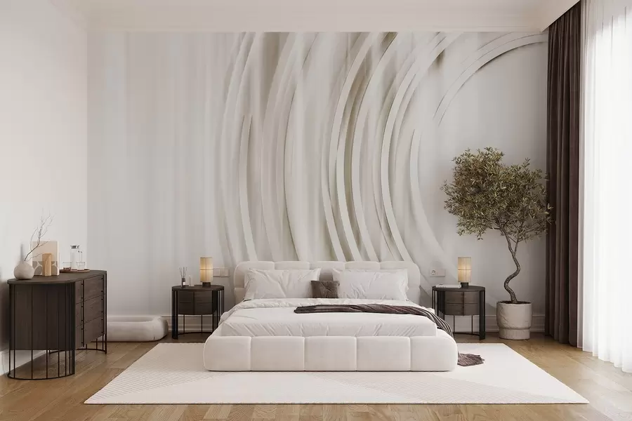 Fototapete Abstrakte chaotische Ringe w08929v3