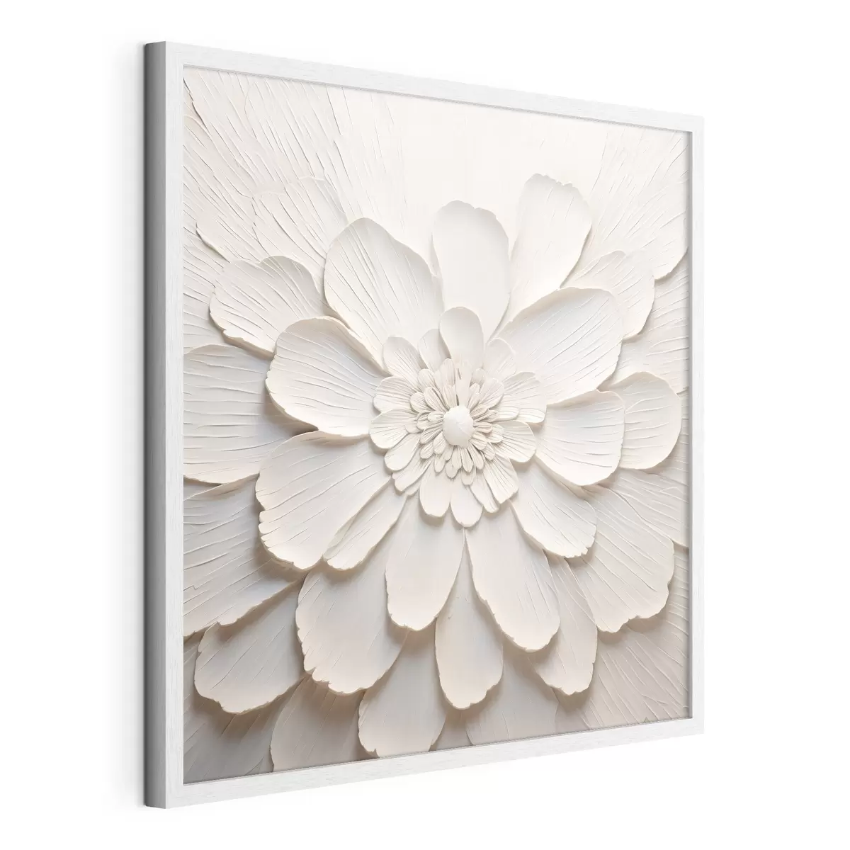 Poster Große weiße Blüte mit voluminösen Blütenblättern f43364